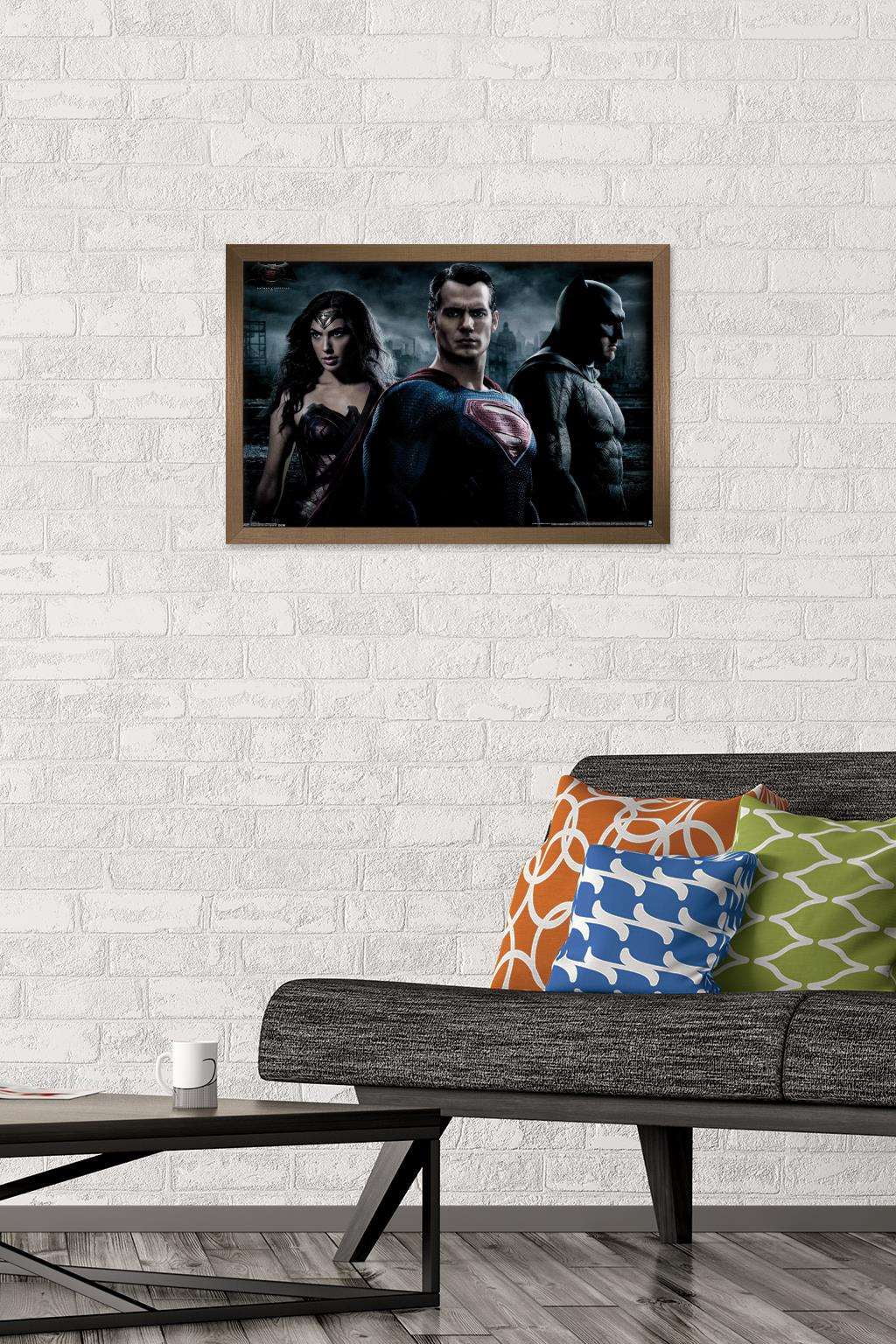 DC Comics Movie - Batman v Superman - Trio Wall Poster, 14.725" x 22.375", Framed
