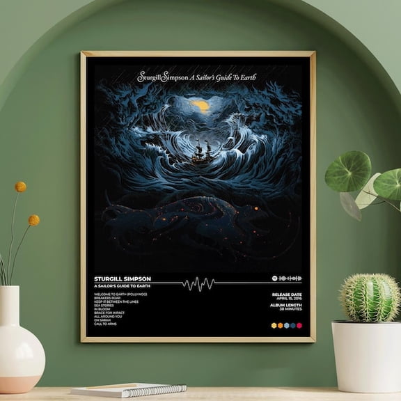 Sturgill Simpson - A Sailor's Guide to Earth Music Album Cover Poster | Un Printed or Wall Decor Art, Unframed Paper Poster 8x10in