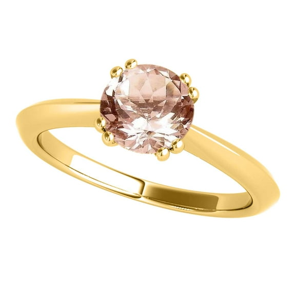 Aonejewelry 0.90 Carat Morganite Engagement Ring In 10k Yellow Gold