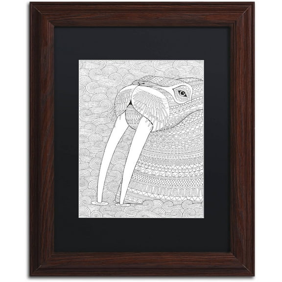 Trademark Fine Art "Animals 21" Canvas Art by Hello Angel, Black Matte, Wood Frame