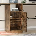 thumbnail image 4 of Bestier L Shaped Desk 95" Two Person Long Computer Desk with Storage Cabinet for Home Office, Rustic, 4 of 9