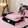 thumbnail image 5 of Erosebridal Kawaii Axolotl Zipper Twin Comforter Sets with Fitted Sheet and 2 Pillowcases,Cherry Blossom Stars Print Zipper Bedding Set For Girls,Pink Reversible,4-Piece, 5 of 7