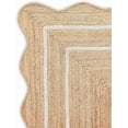 thumbnail image 4 of Natural Jute Area Rug with Scalloped Edges and Double Border Handwoven Floor Mat for Living Room, Bedroom Decor White 6 x 6 ft, 4 of 5