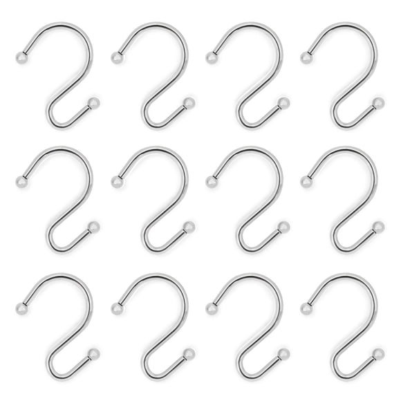 Mainstays S-Shaped Decorative Shower Curtain Hooks, Assorted Finishes