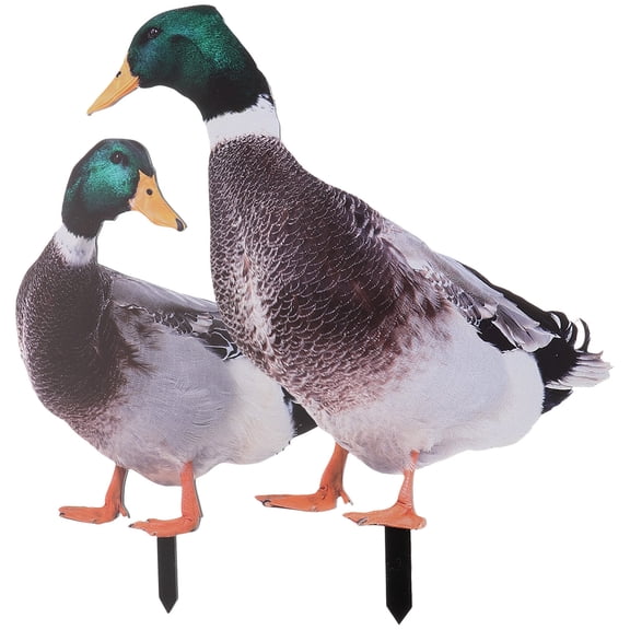 QIFULL 2pcs Duck Models Animal Shape Statue Garden Duck Statues