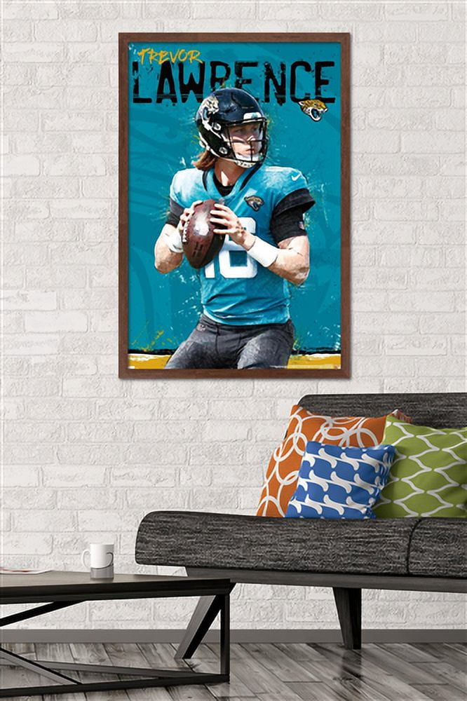 NFL Jacksonville Jaguars - Trevor Lawrence 21 Wall Poster, 22.375" x 34", Framed