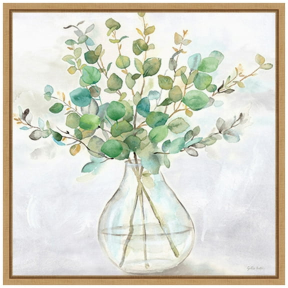 Amanti Art Eucalyptus Vase II Framed Canvas Wall Art Print