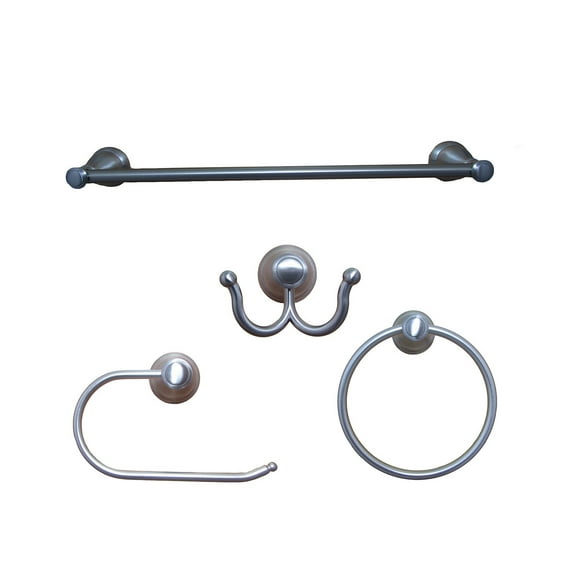 ARISTA Castilla Collection 4-Piece Bathroom Hardware Set in Satin Nickel