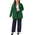 thumbnail image 2 of Agnes Orinda Women's Plus Size Blazer Lapel Long Sleeves Button Down Business Casual Suit Jacket with Pockets 4X Green, 2 of 6