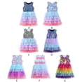 thumbnail image 5 of GYRATEDREAM Kids Girls Dresses Fish Scale Print Mermaid Dress Sleeveless Tutu Dresses Party Wedding Birthday Tulle Dresses for 4-5T, 5 of 5