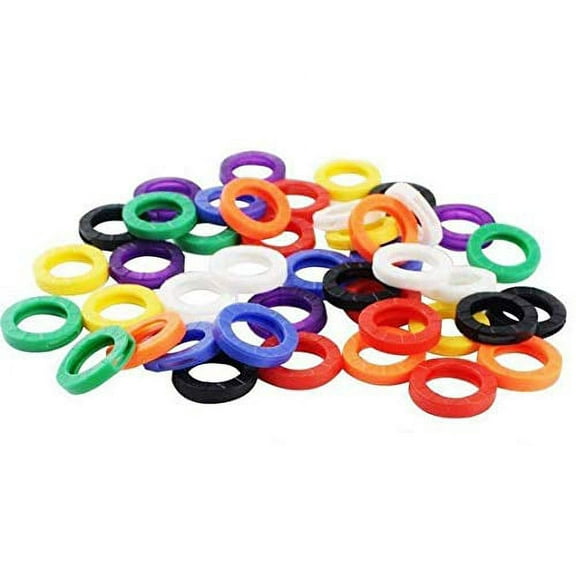 32PCS Assorted Colors Key Cap Rings, Plastic Key Identifier Coding Rings, Fit for Regular Sized Keys