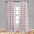 thumbnail image 4 of Yellow and Purple Curtains 2 Panels Set, Triangular Shapes with Zigzags, Window Drapes for Living Room Bedroom, 56"W X 95"L, Multicolor, by Ambesonne, 4 of 4