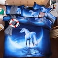 thumbnail image 4 of 3 unids Edredón de Poliéster Azul con Funda de Almohada y 2 para Cama Queen Size Zhivalor, 4 of 8