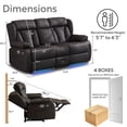 thumbnail image 3 of 72.8" Manual Loveseat Recliner Sofa,Reclining Loveseat with Flip-Up Backrest Console,Home Theater Seating with LED Lights,USB,Outlets,Storage, Wall Hugger Recliner Couch for Living Room, 3 of 11
