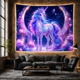 thumbnail image 6 of Unicorn in Floral Crescent Moon Garden, Whimsical Fantasy for Fantasy Art Lovers, Mythical Wall Art, Birthday Gift Tapestry Wall Hanging for Bedroom, Living Room and Dorm, 6 of 7