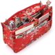 thumbnail image 4 of Organizador de bolso con inserto impreso, 13 bolsillos, bolsa con forro expandible, bolsa con cremallera, organizador para bolsa de pañales con asa (flor roja), 4 of 5