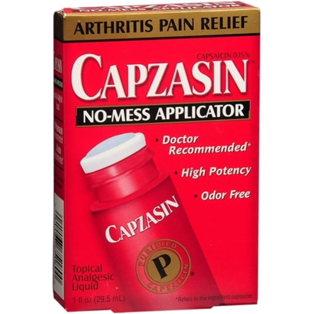 Capzasin Topical Analgesic Liquid NoMess Applicator 1 oz (Pack of 2