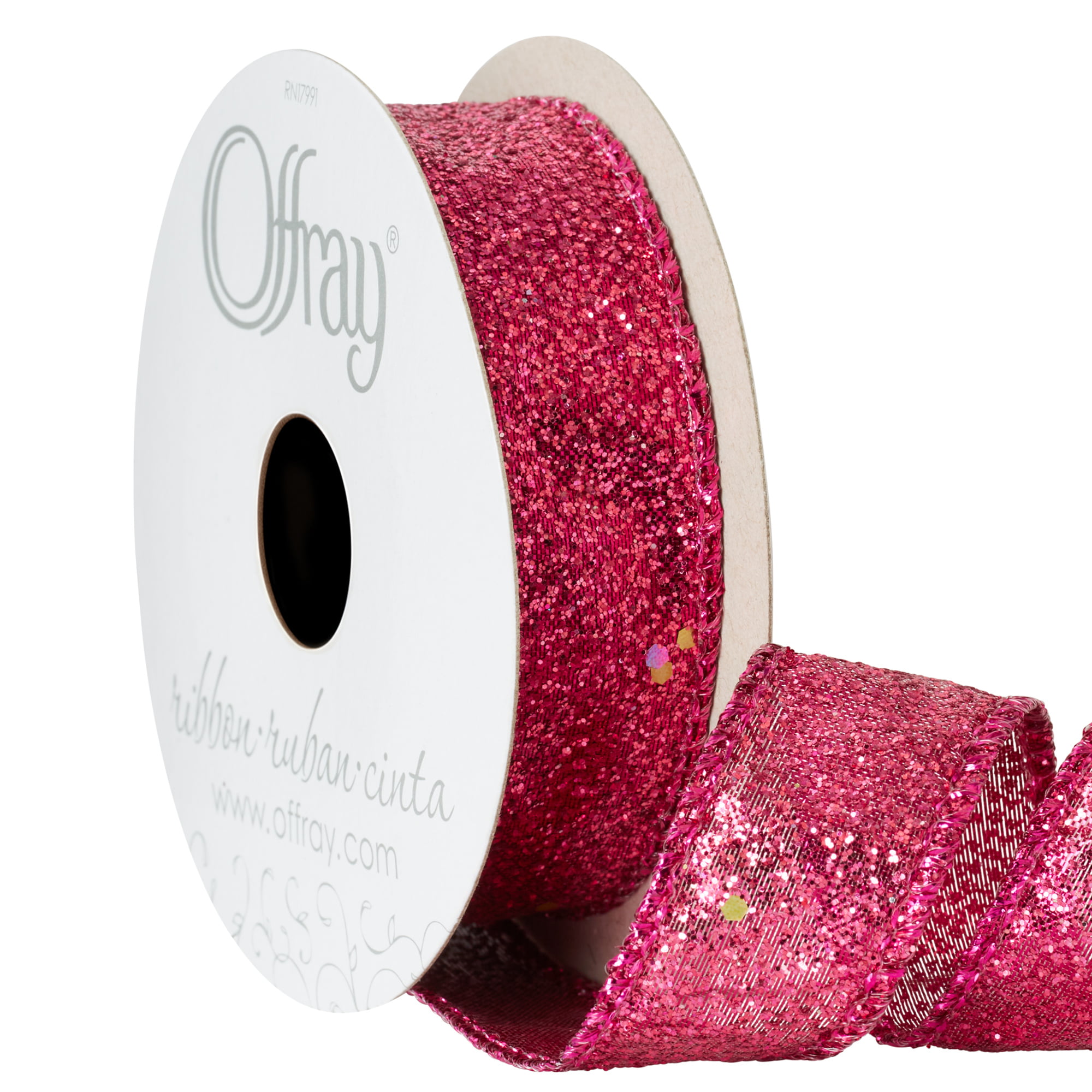 7/8 Candy Glitter Ribbon: Fuchsia - 10yds – The Wreath Shop