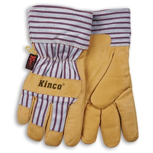 Kinco 7592033 Mens Outdoor Pigskin Leather Work Gloves, Yellow Small