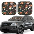 thumbnail image 2 of Bingfone Mushroom With Snails Print 2-Piece Sun Shade Front Windshield - Foldable Car Front Window Sunshades For Most Sedans Suv Truck - Small, 2 of 7