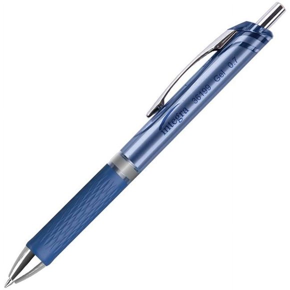 Integra ITA36200 Stylo à Encre Gel Rétractable 0,7 mm&44; Bleu - 12 Chiffres