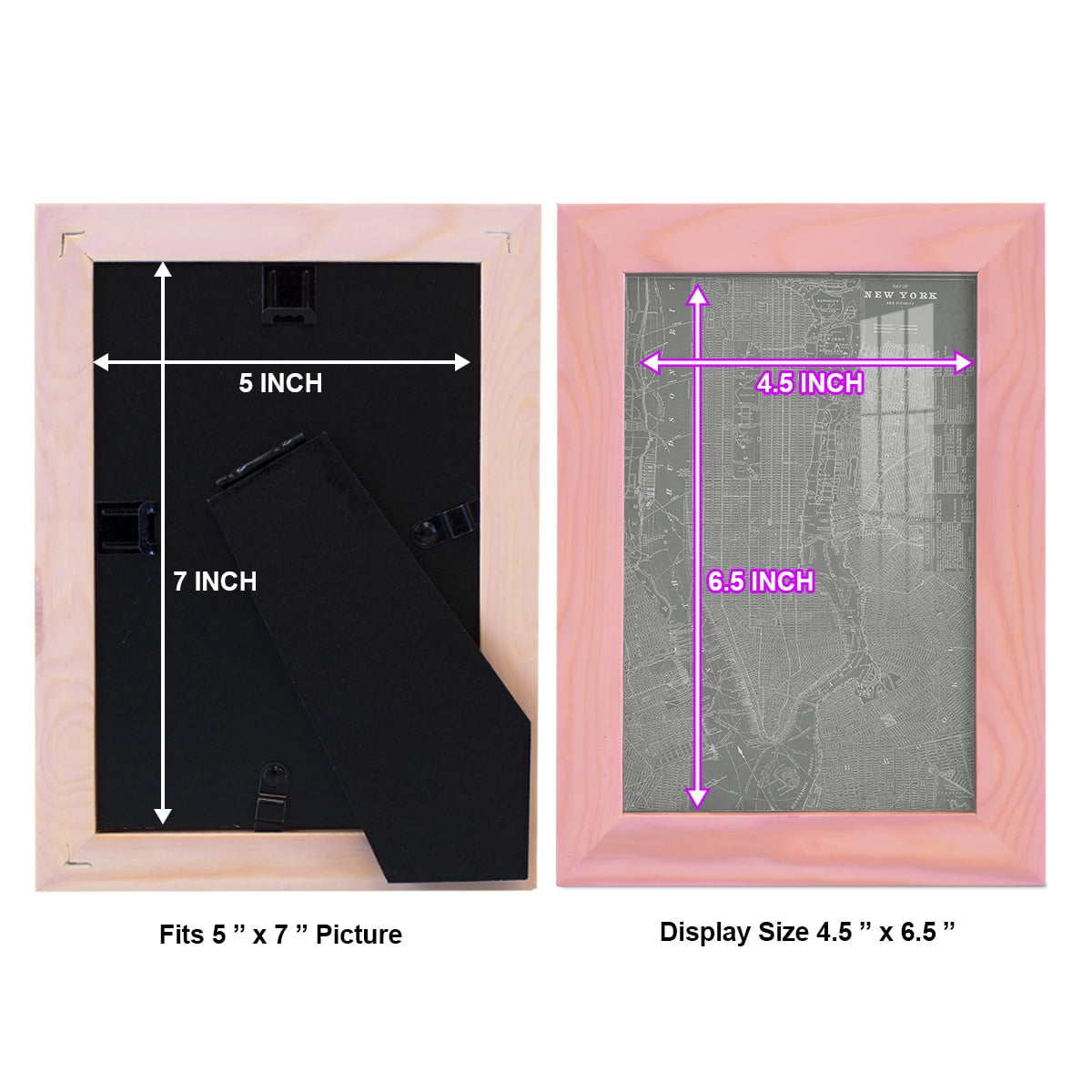 City Map of New York -Framed Print w/glass-Sunset Pink