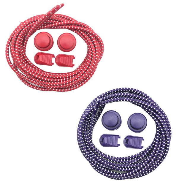 2 pares de cordones sin atar - Cordones elásticos para zapatos - Cordones de bloqueo fuerte - Talla única para adultos y niños