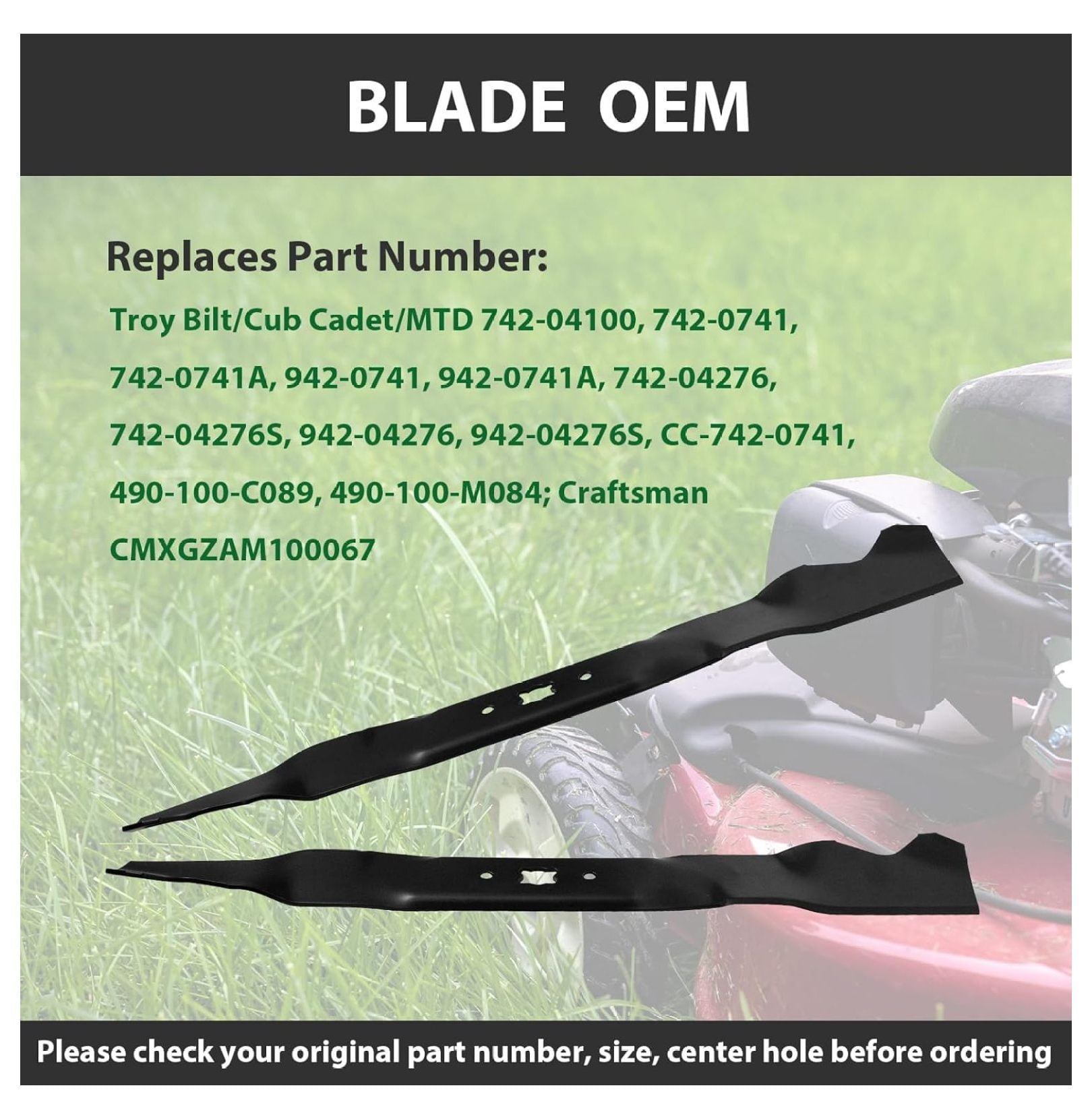 942-0741A Lawn Mower Mulching Blade Replace 742-0741 742-0741A 942-0741 for Troy Bilt TB280ES TB240 TB130 TB230 TB210 TB110 TB220 TB320 247 Series Push Mower (2 Pack) - 21" Deck