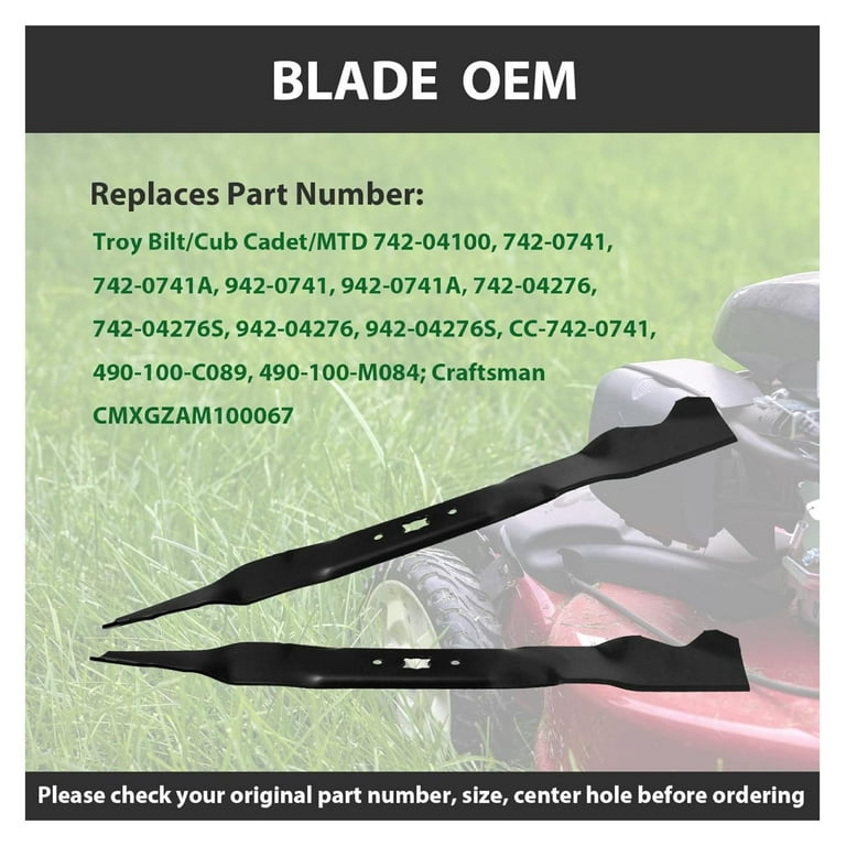 942 0741A Lawn Mower Mulching Blade Replace 742 0741 742 0741A 942 0741 for Troy Bilt TB280ES TB240 TB130 TB230 TB210 TB110 TB220 TB320 247 Series