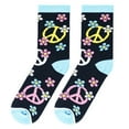 thumbnail image 6 of Crazy Socks Peace Signs Fun Print Novelty Crew Socks for Women, 6 of 6
