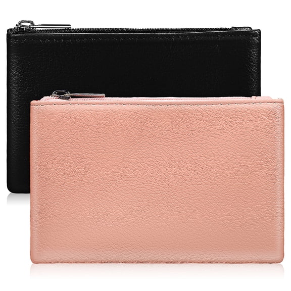 Raindrops 2pcs Small Change Bag Zipper Design PU Leather for Various Occasions for Women
