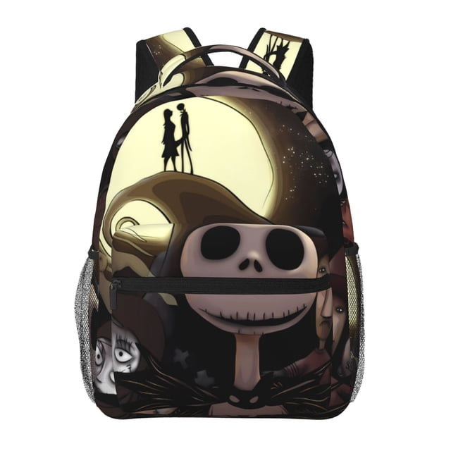 Goofa The Nightmare Before Christmas Pattern Casual Backpack for School & Travel – Lightweight Ergonomic Backpack with Laptop Compartment, Multiple Pockets-One Size