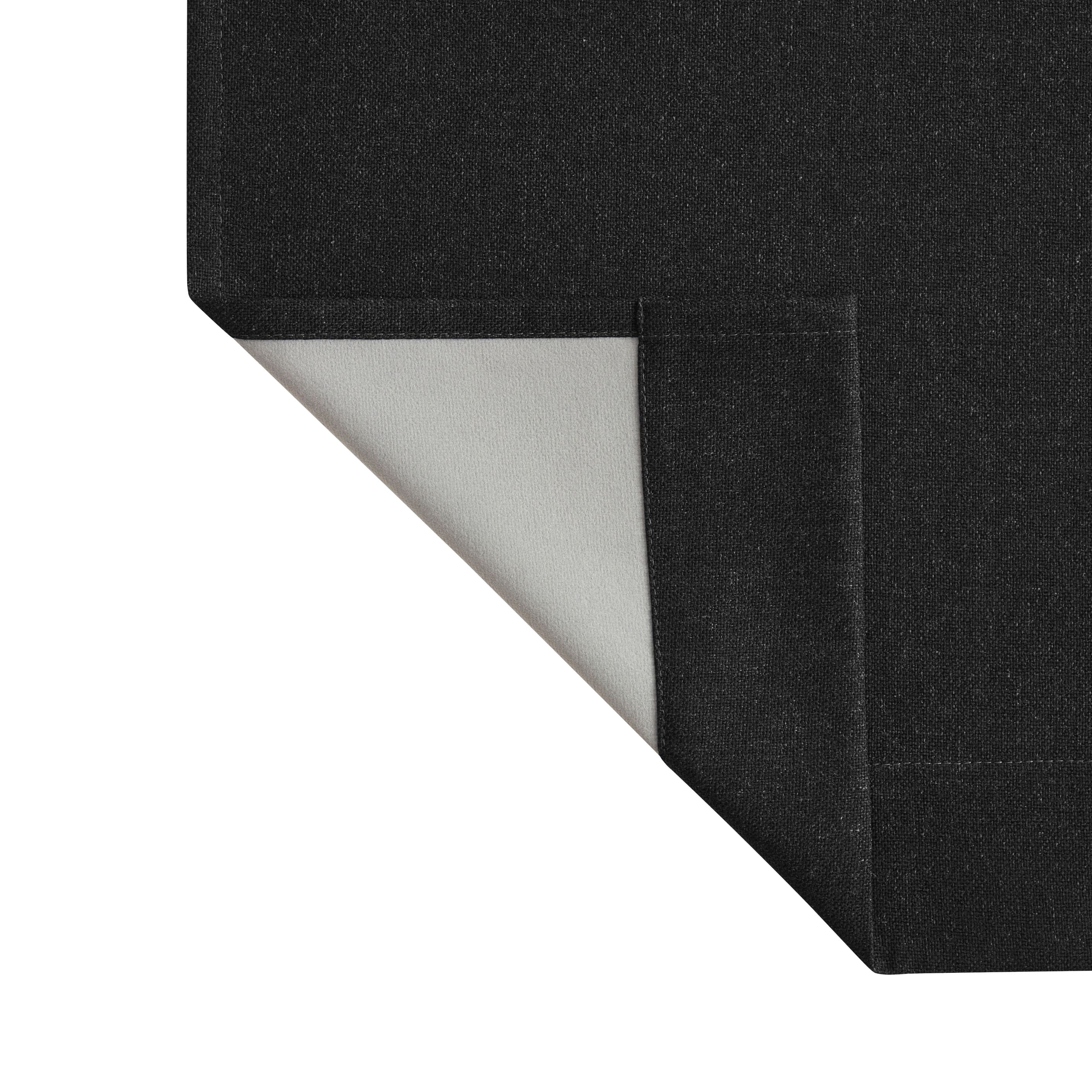 (3 pack) Mainstays Twill Blackout Rod Pocket 4 Piece Curtain Set, Rich Black, 27.5" W x 63" L