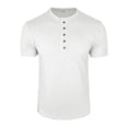 thumbnail image 6 of Dresfit Henley Shirts Men Button Down Solid Tennis Tees Short Sleeve Lightweight Loose Business Tops Cotton Relaxed Fit T Shirts White M, 6 of 6