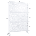 thumbnail image 3 of Tcbosik Metal Privacy Screen with Stand, 76"H x 48"W Outdoor Freestanding Privacy Screen & Panels for Deck, Patio, Balcony, White, 3 of 8