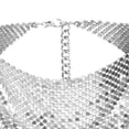 thumbnail image 5 of Metallic Sequin Bandanas Scarf Punk Metallic Neck Scarf Club Party Neckwear Rhinestone Triangle Scarf for Women Silver, 5 of 7