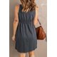thumbnail image 1 of ABPHQTO Mini vestido de mujer con cintura alta y botones grises sin mangas, 1 of 5