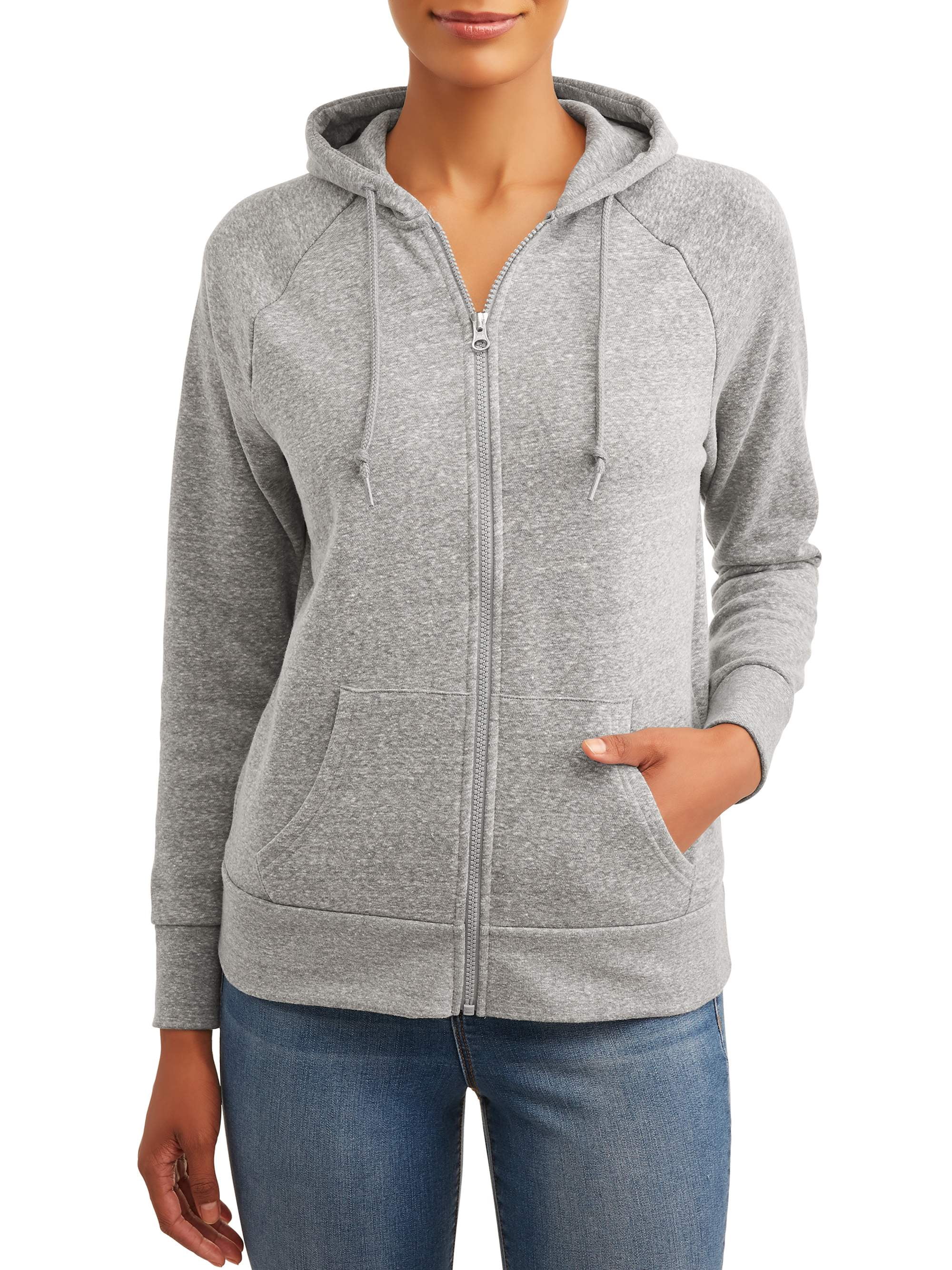 Time and Tru - Women's Zip Up Hoodie Sweatshirt - Walmart.com - Walmart.com