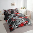 thumbnail image 3 of Manfei Red Dirt Bike Bedding Comforter Set 7-Piece, Motocross Game Full Bedding Set, Racing Car Fitted Sheet Flat Sheet, Microfiber Bedroom Decor, 3 of 8