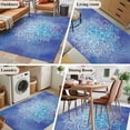 thumbnail image 5 of 3'x5' Area Rugs, Boho Flowers Indoor Outdoor Area Rug for Living Room Bedroom, Blue Floral Bohemian Vintage Country Washable Bathroom Rugs Kitchen Floor Carpet Mats Home Decor Aesthetic, 5 of 8