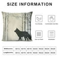 thumbnail image 5 of COMIO  Winter Throw Pillow Cushion Cover, Wolf Silhouette Howls in Woods Leafless Trees Snowflakes Wilderness, Decorative Square Accent Pillow Case, Green Eggshell, 5 of 5