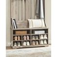 thumbnail image 3 of VASAGLE Hall Tree 39.4'' Wide with Bench and Shoe Storage and Hooks, for Mudroom Entryway Hallway, Adjustable Shelves, Greige, 3 of 8