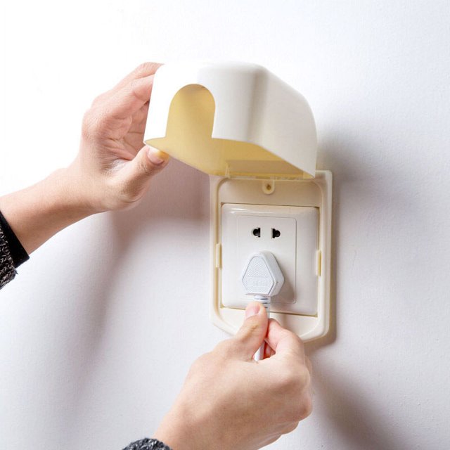 Práctica cubierta de plástico para toma de corriente de bebé, interruptor de enchufe impermeable a prueba de polvo, funda protectora impermeable, 1 ud.