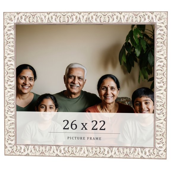 26x22 Frame White Real Wood Picture Frame Width 1.5 inches | Interior Frame Depth 0.5 inches |