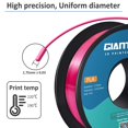 thumbnail image 3 of Filamento para impresora 3D GIANTARM PLA, seda brillante, rosa, 1,75 mm, 3 of 9