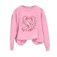 thumbnail image 6 of QATAINLAV Ladies Breast Cancer Sweatshirt Pink Ribbon Graphic Print Pullover Casual Crew Neck Long Sleeve Tops Pink S, 6 of 6