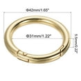 thumbnail image 2 of 42x31x5.5mm Round Zinc Alloy Spring Gate O Ring Snap Clip Buckle, Light Gold 5 Pack, 2 of 5