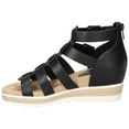 thumbnail image 3 of Easy Street Womens Simone Faux Leather Caged Wedge Sandals, 3 of 4