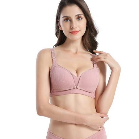 Nexjvus Nursing Bras Wirefree Button Gathering Bra Yoga Running Bra Size S-XXL