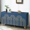 thumbnail image 2 of Navy Blue Fluted Sideboard For Functional And Beautiful Home Decor Modern Storage Unit, Blue, A Stylish Living Room, 2 of 6